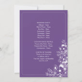Purple Floral Monogram Wedding Program (裏面)