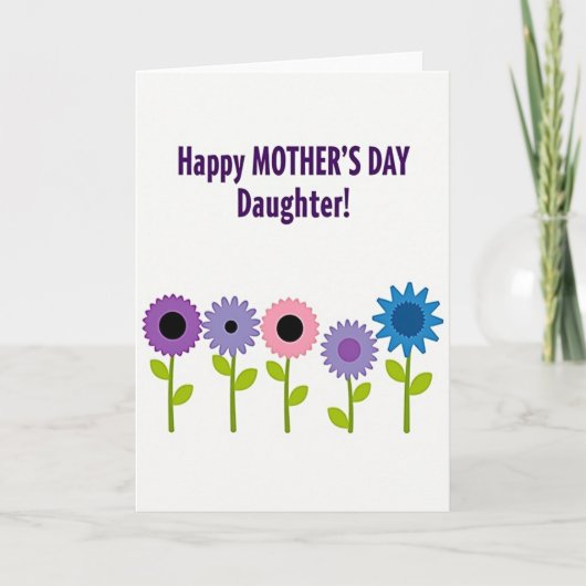 Purple Floral Mothers Day Card カード (正面)