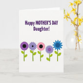 Purple Floral Mothers Day Card カード (黄色い花)