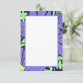 Purple Floral Motif Flat Thank You Card サンキューカード (スタンド正面)