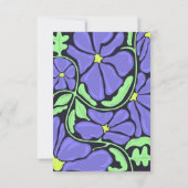 Purple Floral Motif Flat Thank You Card サンキューカード (裏面)