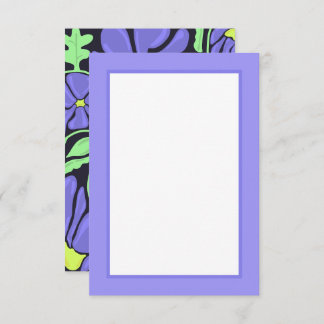 Purple Floral Motif Flat Thank You Card サンキューカード