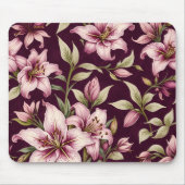 Purple Floral Mousepad マウスパッド (正面)