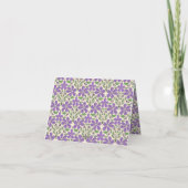 Purple Floral Ogee Pattern Custom Notecards サンキューカード (裏面)