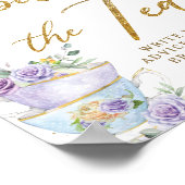 Purple Floral Party Bridal Shower Spill The Tea ポスター (角)
