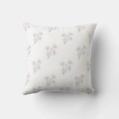 Purple Floral Pattern Botanical Greenery & Rustic  クッション (裏面)