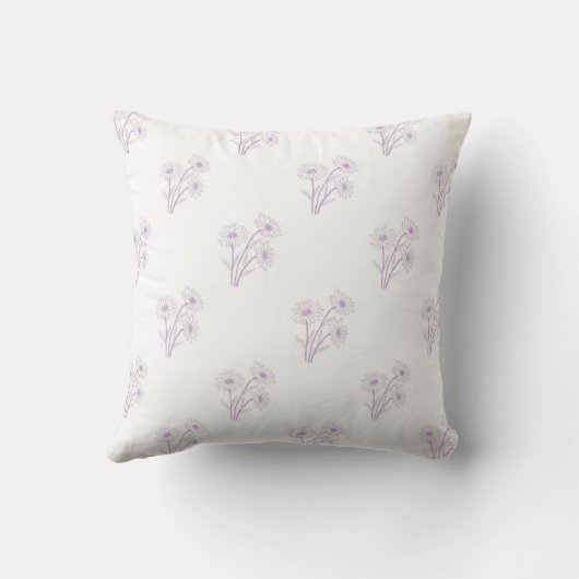 Purple Floral Pattern Botanical Greenery & Rustic  クッション (裏面)