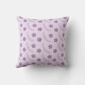 Purple Floral Pattern Botanical Greenery & Rustic  クッション (裏面)