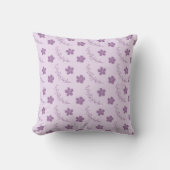 Purple Floral Pattern Botanical Greenery & Rustic  クッション (正面)