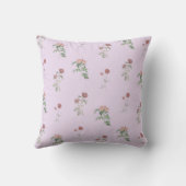 Purple Floral Pattern Botanical Greenery & Rustic  クッション (裏面)