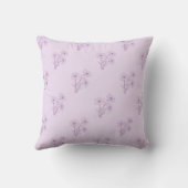 Purple Floral Pattern Botanical Greenery & Rustic  クッション (裏面)