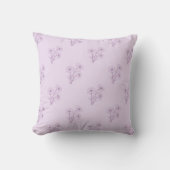 Purple Floral Pattern Botanical Greenery & Rustic  クッション (正面)