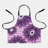 Purple Floral Pattern Modern Abstract Flower Desig エプロン (正面)