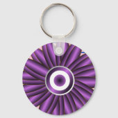 Purple Floral Pattern Modern Abstract Flower Desig キーホルダー (正面)