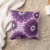 Purple Floral Pattern Modern Abstract Flower Desig クッション (ブランケット)