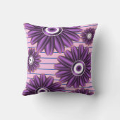 Purple Floral Pattern Modern Abstract Flower Desig クッション (裏面)
