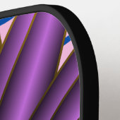 Purple Floral Pattern Modern Abstract Flower Desig ピックルボールラケット (左詳細)