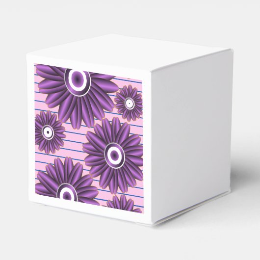 Purple Floral Pattern Modern Abstract Flower Desig フェイバーボックス (裏面サイド)