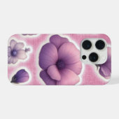 Purple Floral Phone Case iPhoneケース (裏面横)