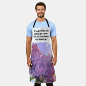 purple Floral photo bouquet inspirational phrase エプロン (着用した状態)