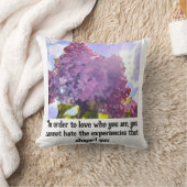purple Floral photo bouquet inspirational phrase クッション (ブランケット)