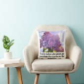 purple Floral photo bouquet inspirational phrase クッション (椅子)