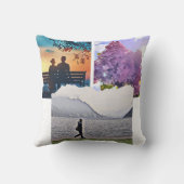 purple Floral photo bouquet inspirational phrase クッション (裏面)