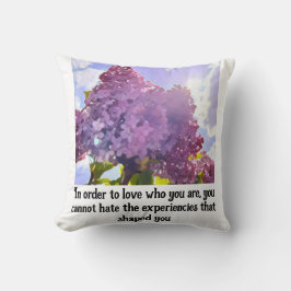 purple Floral photo bouquet inspirational phrase クッション