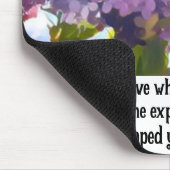 purple Floral photo bouquet inspirational phrase マウスパッド (コーナー)