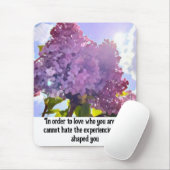 purple Floral photo bouquet inspirational phrase マウスパッド (マウス)