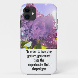 purple Floral photo bouquet inspirational phrase iPhone 11 ケース
