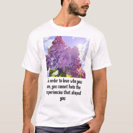 purple Floral photo bouquet inspirational phrase Tシャツ