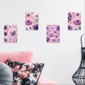 Purple Floral Print Set – Cute Pastel Flower Wall (リビング)