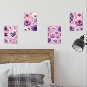 Purple Floral Print Set – Cute Pastel Flower Wall  (寝室)