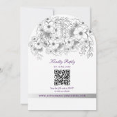 Purple Floral QR Code Wedding 招待状 (裏面)