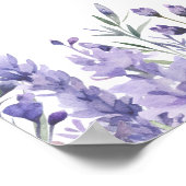 Purple Floral Quinceanera Welcome Sign ポスター (角)