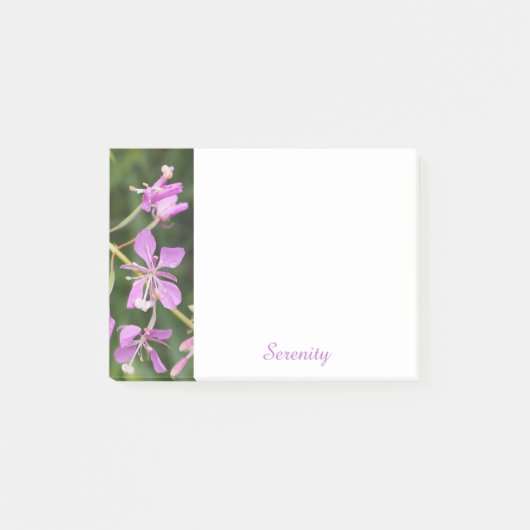 Purple Floral Serenity Post-It Notes ポストイット (正面)