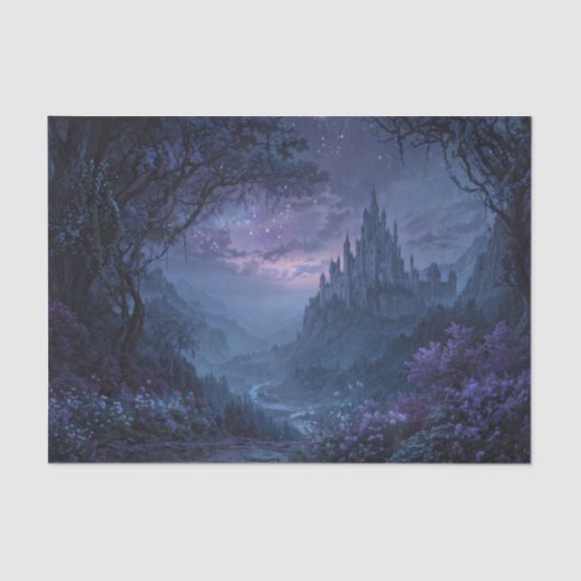 Purple Floral Starry Gothic Castle Valley 薄葉紙 (正面)