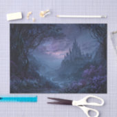 Purple Floral Starry Gothic Castle Valley 薄葉紙 (クラフト)