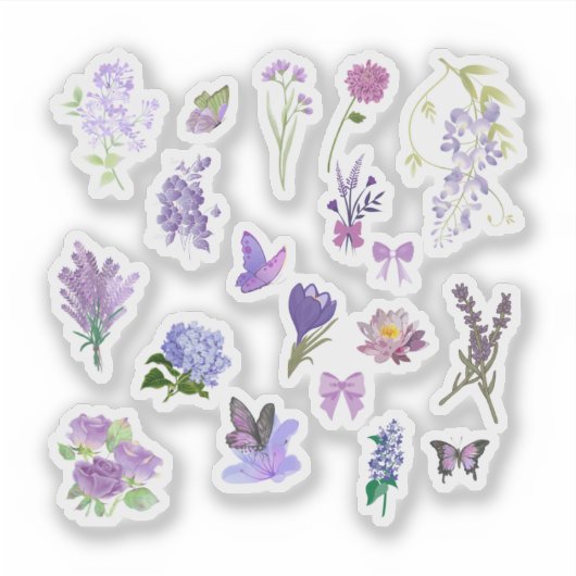 Purple Floral Sticker Pack シール (正面)