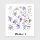 Purple Floral Sticker Pack シール (シート)