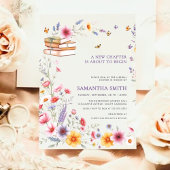 Purple Floral Storybook Chapter Bridal Shower 招待状