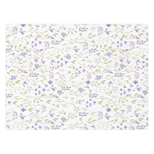 Purple Floral Tablecloth テーブルクロス (正面(横))
