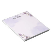 Purple Floral Teacher Notepad  ノートパッド (アングル)