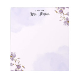 Purple Floral Teacher Notepad  ノートパッド