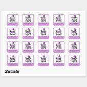 Purple Floral Thank you business packaging sticker スクエアシール (シート)