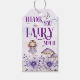 Purple Floral Thank You Fairy Much ギフトタグ