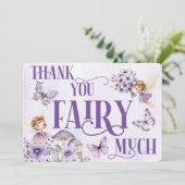 Purple Floral Thank You Fairy Much サンキューカード (スタンド正面)