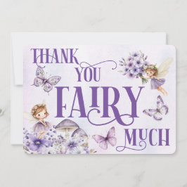 Purple Floral Thank You Fairy Much サンキューカード