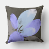Purple Floral Throw Pillow – Modern Minimal Flower クッション (裏面)